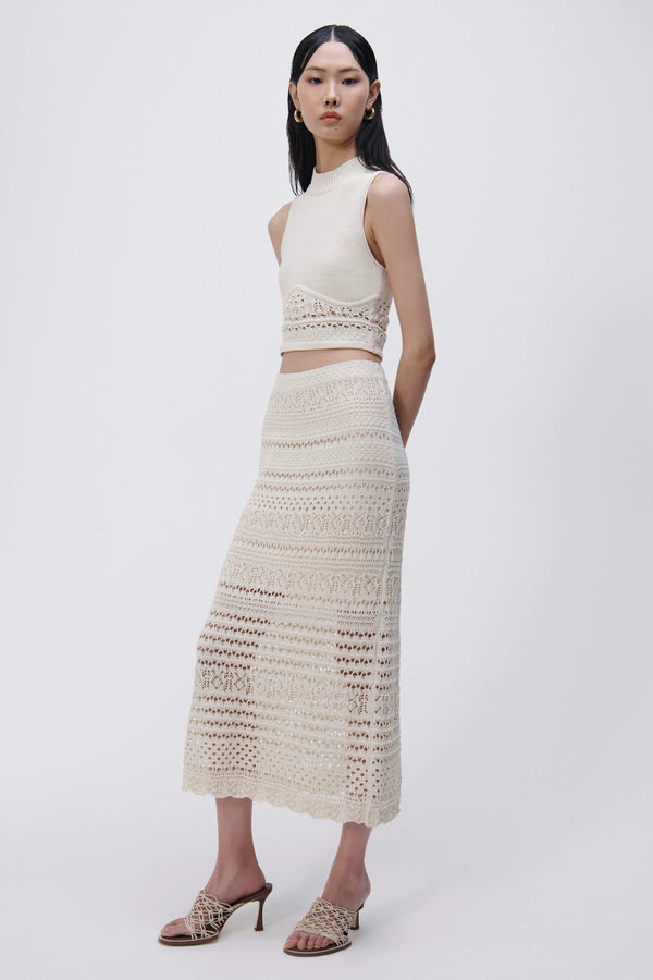Jonathan Simkhai | Alita Macrame Midi Skirt