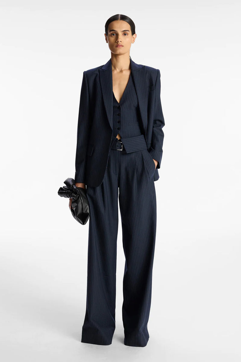 A.L.C Emma Pant in Navy Pinstripe