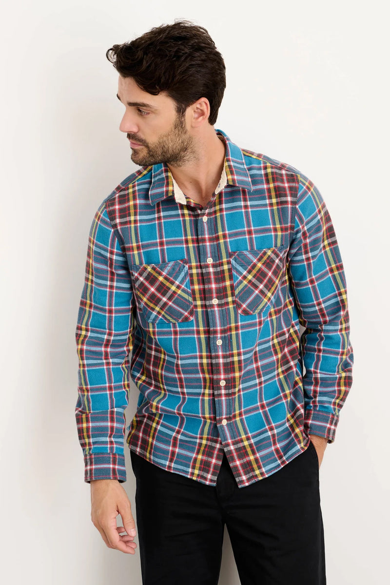 ALEX MILL Chore Shirt In Blue Flannel