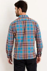 ALEX MILL Chore Shirt In Blue Flannel