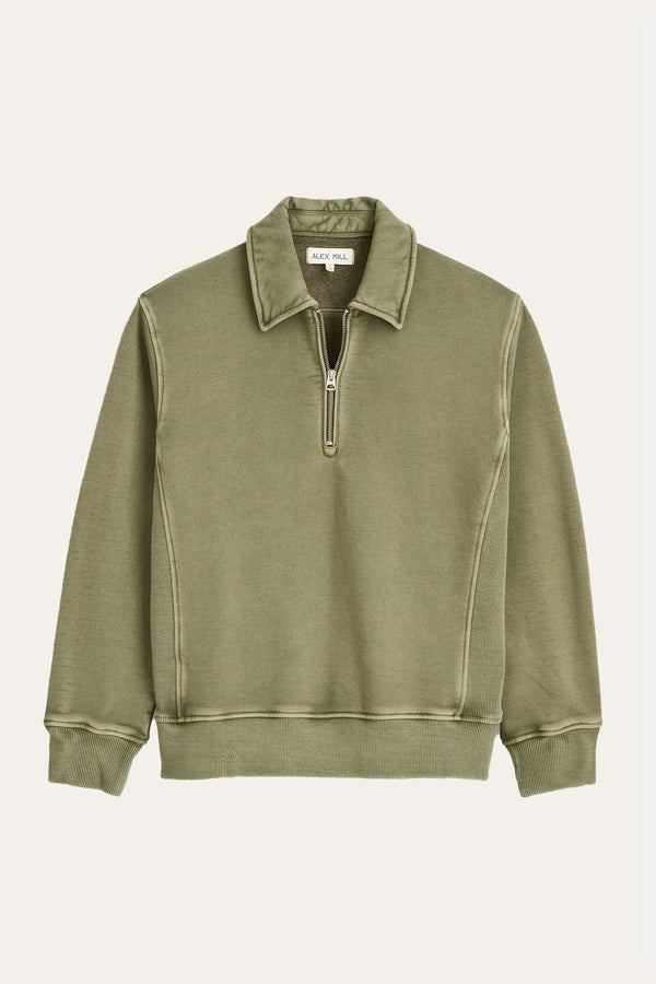 ALEX MILL Som Half Zip Sweatshirt in Fleece