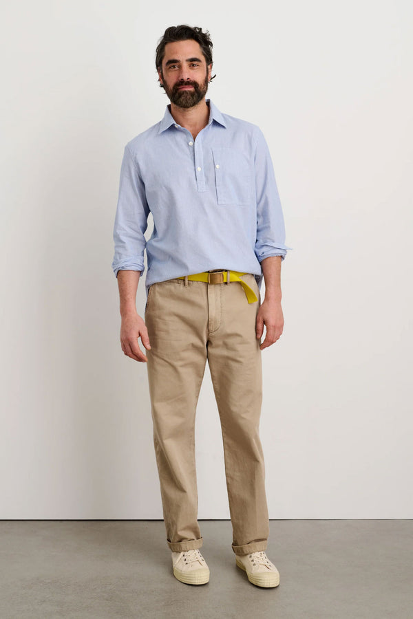 Alex Mill Popover with Geo Pocket in Mini Stripe