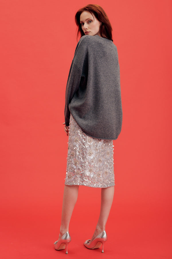 Georgette Fully Embroidered Longette Skirt