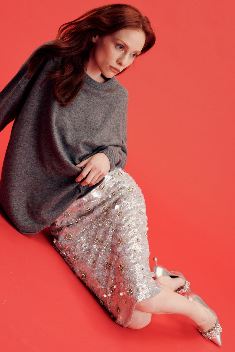 Georgette Fully Embroidered Longette Skirt