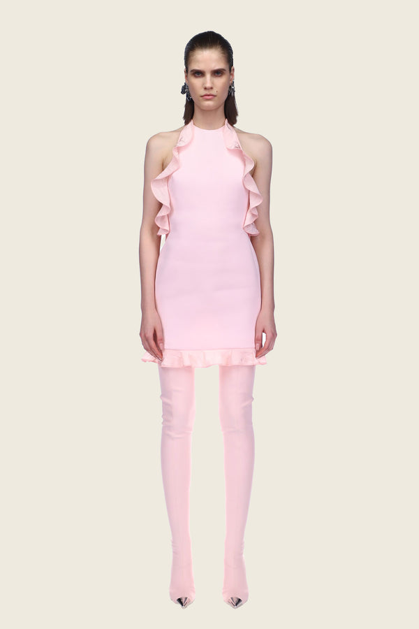 David Koma Ruffle Strap and Hem Mini Dress