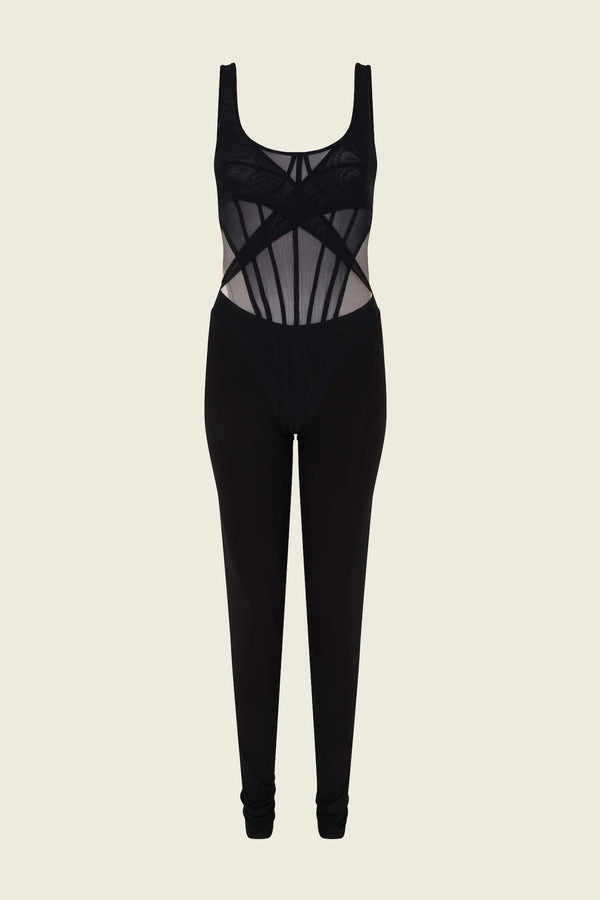 David Koma Tulle Corset Jumpsuit
