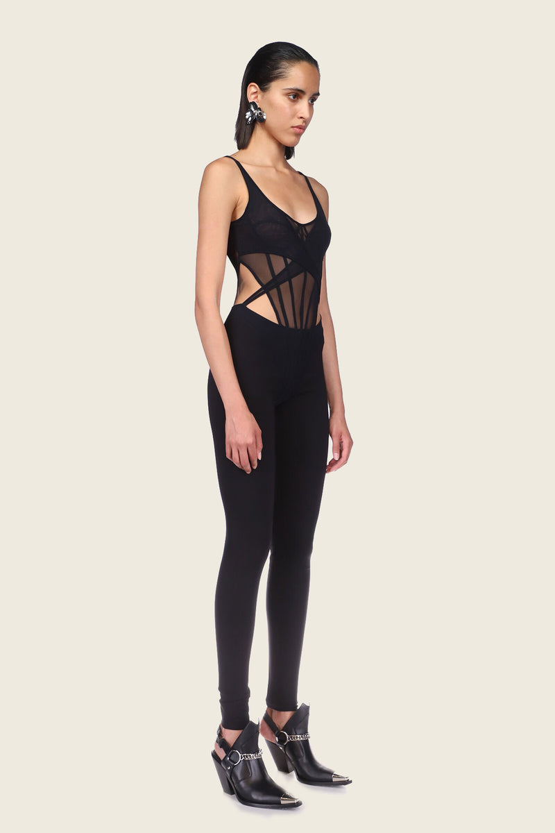 David Koma Tulle Corset Jumpsuit