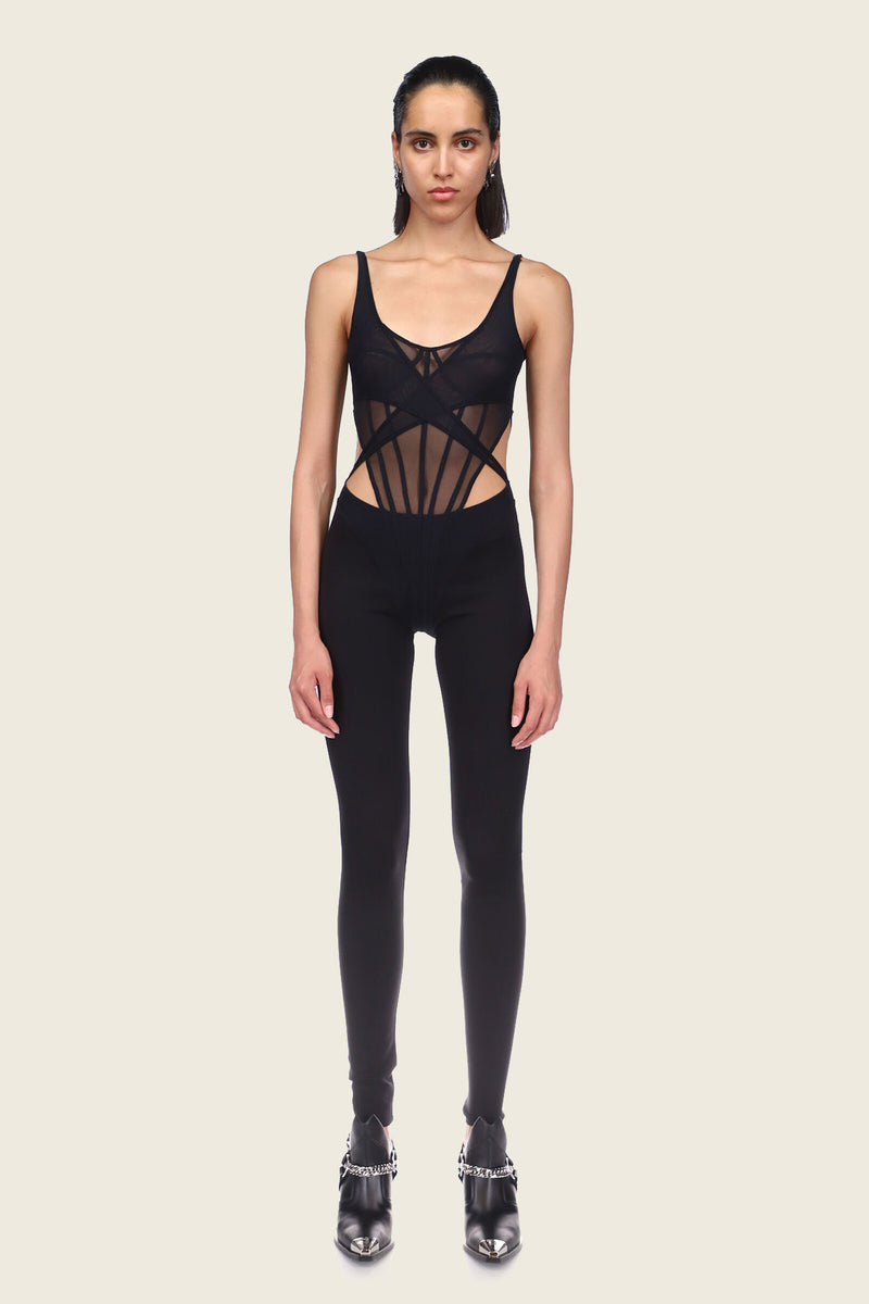 David Koma Tulle Corset Jumpsuit