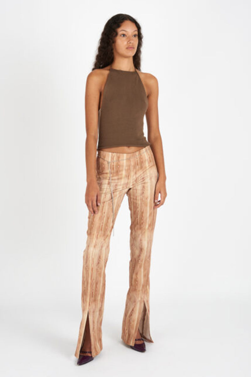 Wood Print Denim Trouser