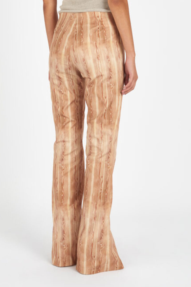 Wood Print Denim Trouser