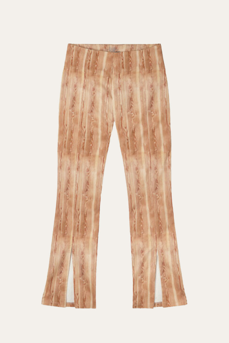 Wood Print Denim Trouser