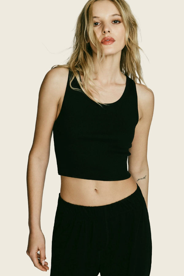 Eterne  Cropped Scoop Neck Tank
