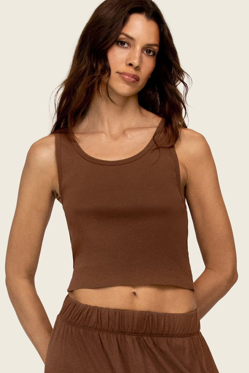 Eterne  Cropped Scoop Neck Tank
