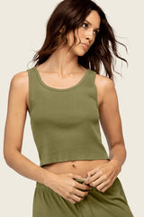 Eterne  Cropped Scoop Neck Tank