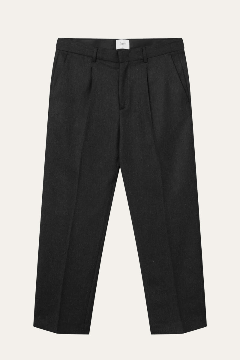 FORET Read Wool Pants in Dark Grey Melange