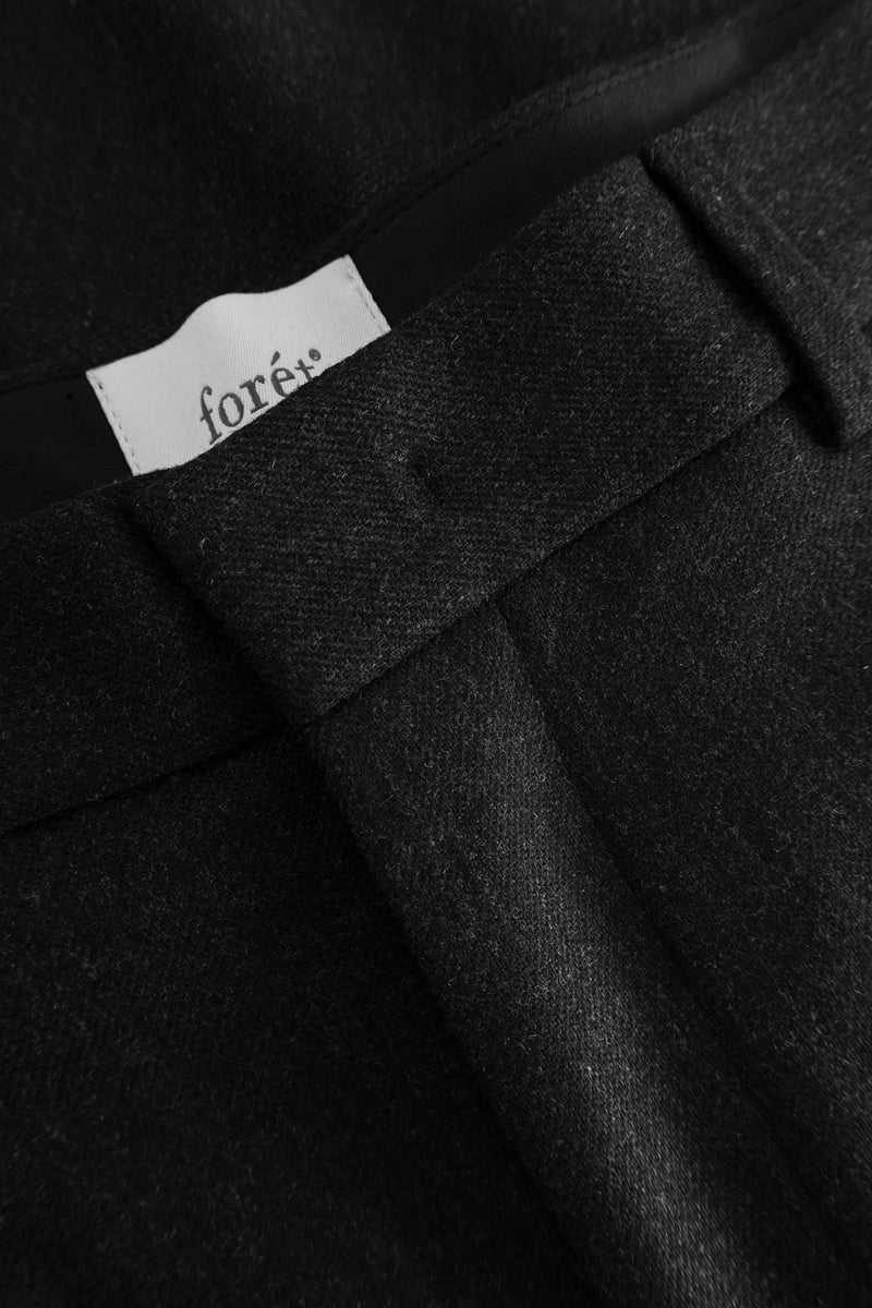FORET Read Wool Pants in Dark Grey Melange