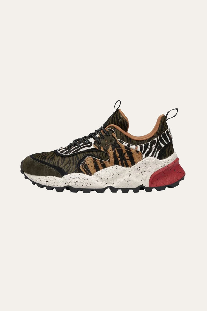 Flower Mountain Kotetsu Uni Suede/Pony Hair Military-Tiger Multi