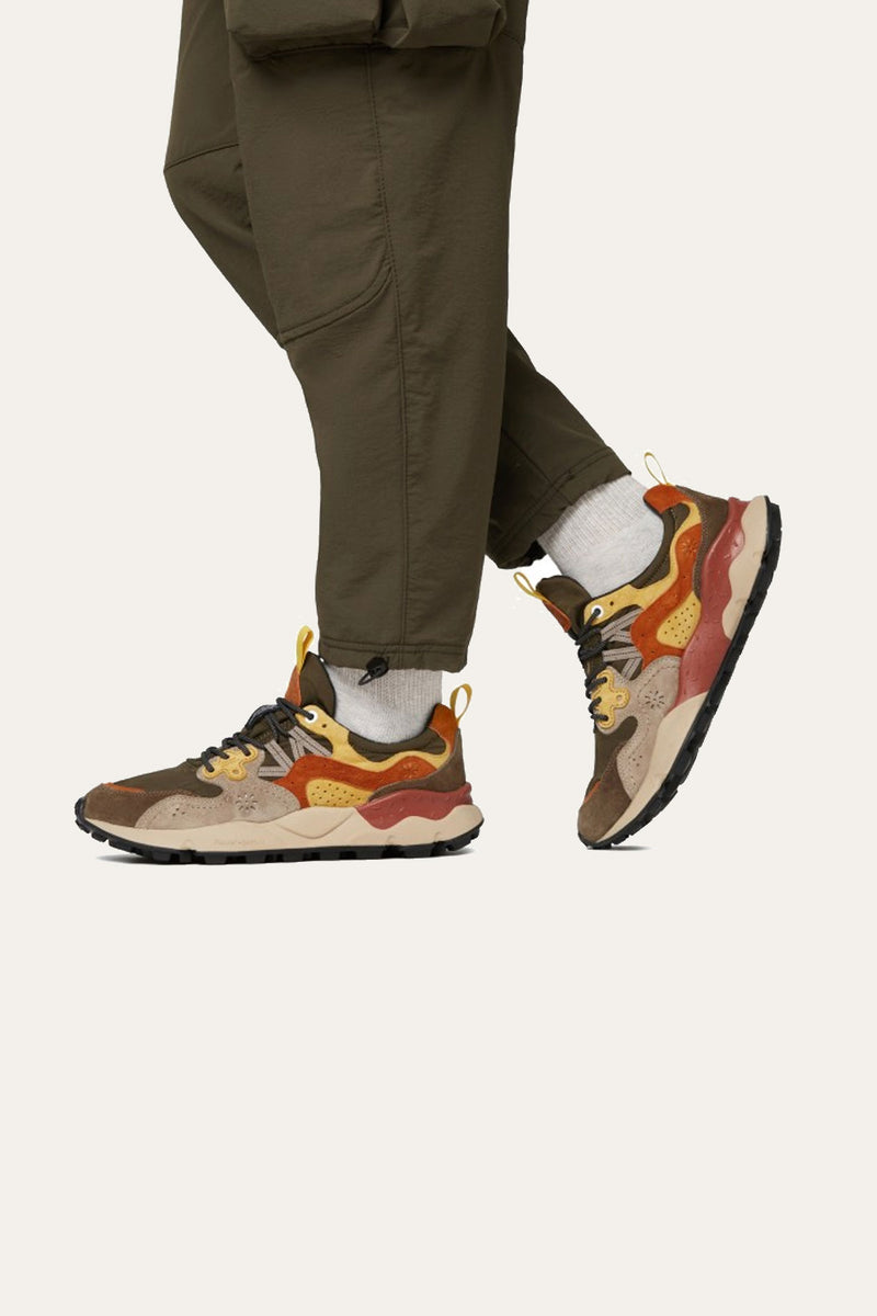 Flower Mountain Yamano 3 Man Olive Multi Sneaker