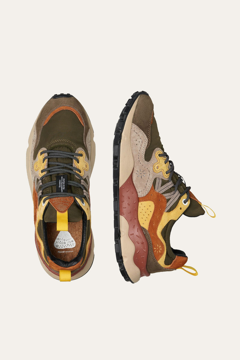 Flower Mountain Yamano 3 Man Olive Multi Sneaker