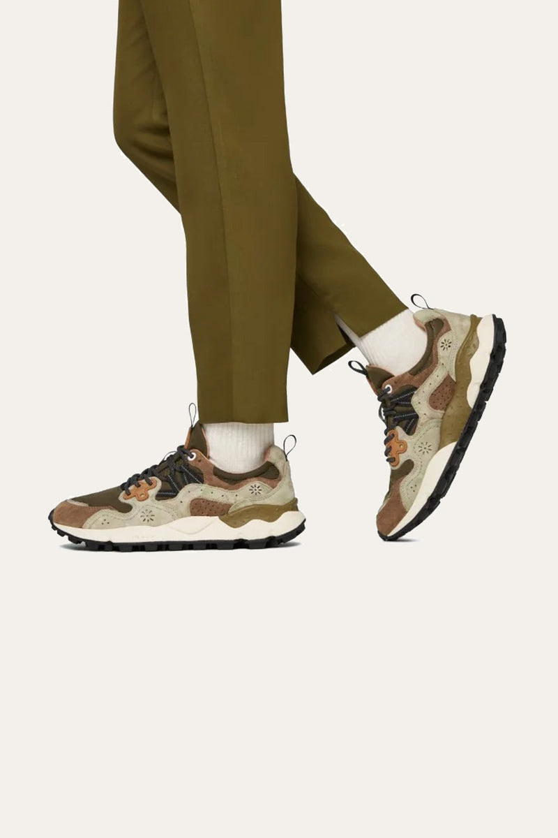 Flower Mountaing Yamano 3 Uni Leather/Camo/Nylon Black-Military