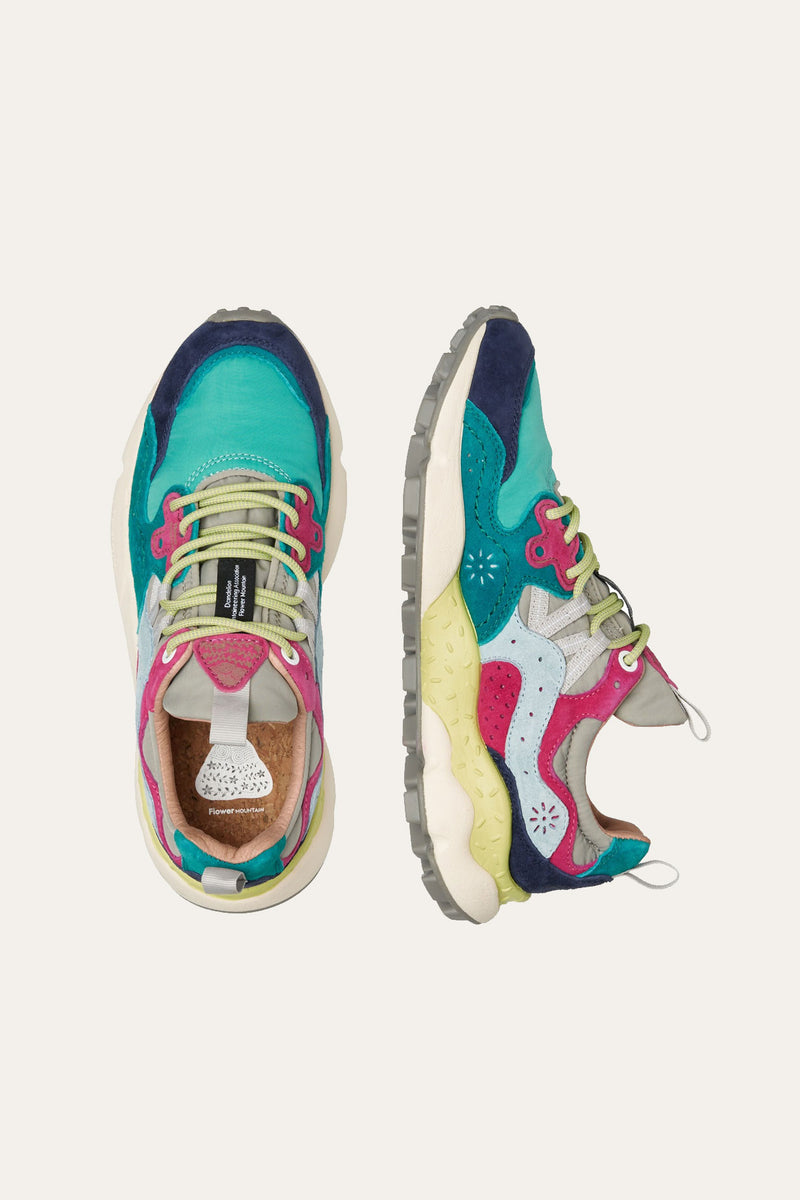 Flower Mountain Yamano 3 Woman Suede/Nylon Violet-Aqua Green