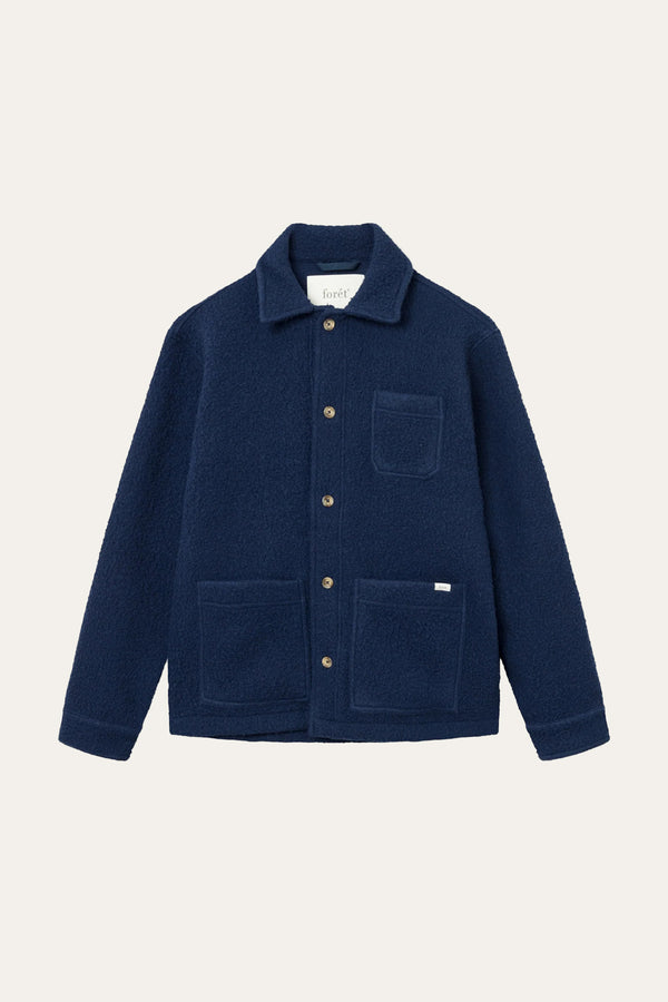 Stay Wool Overshirt in Navy