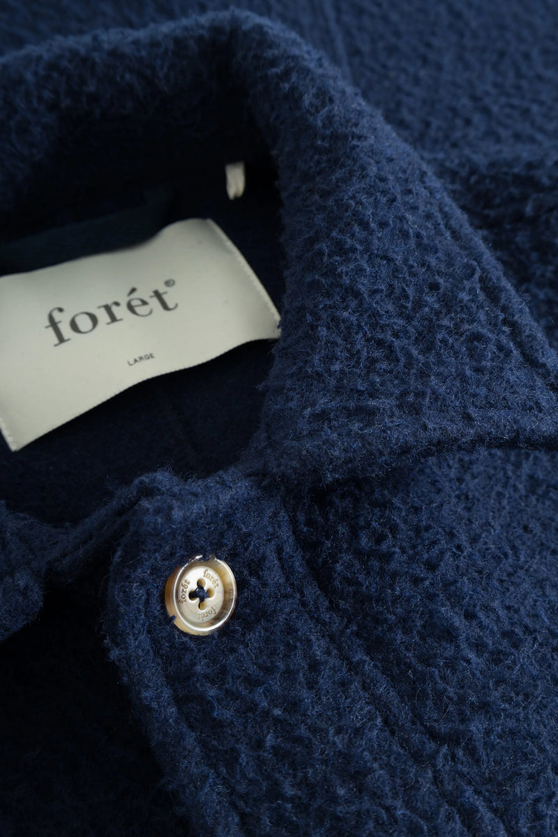 Stay Wool Overshirt in Navy