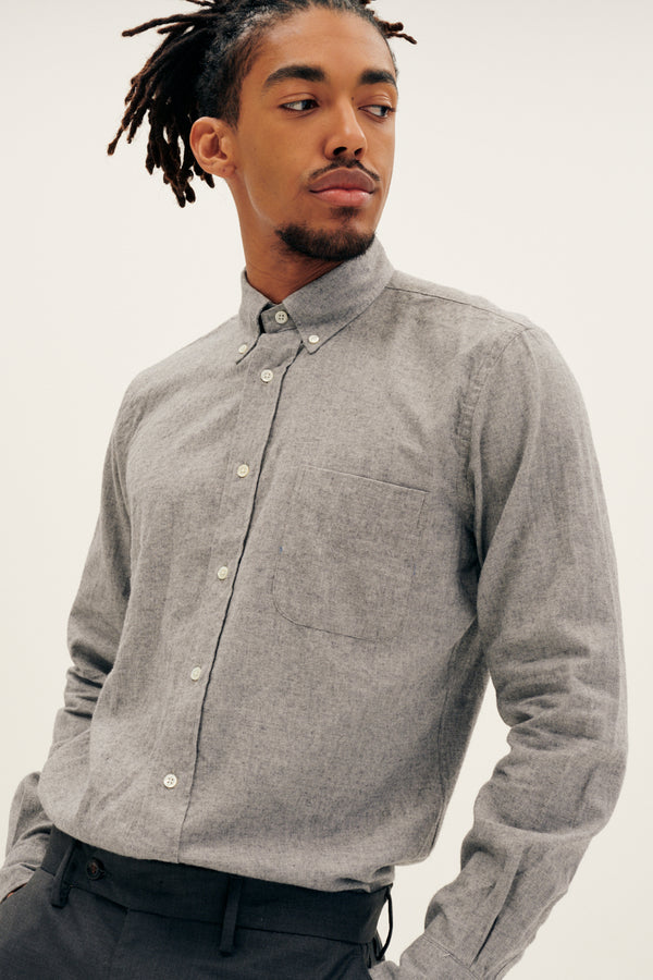 HARTFORD Paul Pin Point Flannel In Grey