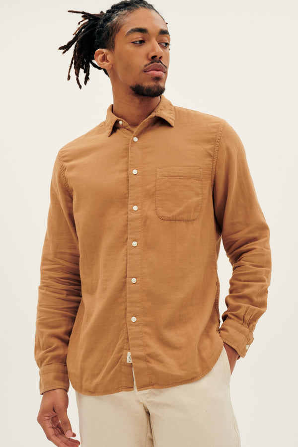 Tencel-cotton Twill Pocket Shirt in Khaki