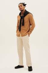Tencel-cotton Twill Pocket Shirt in Khaki