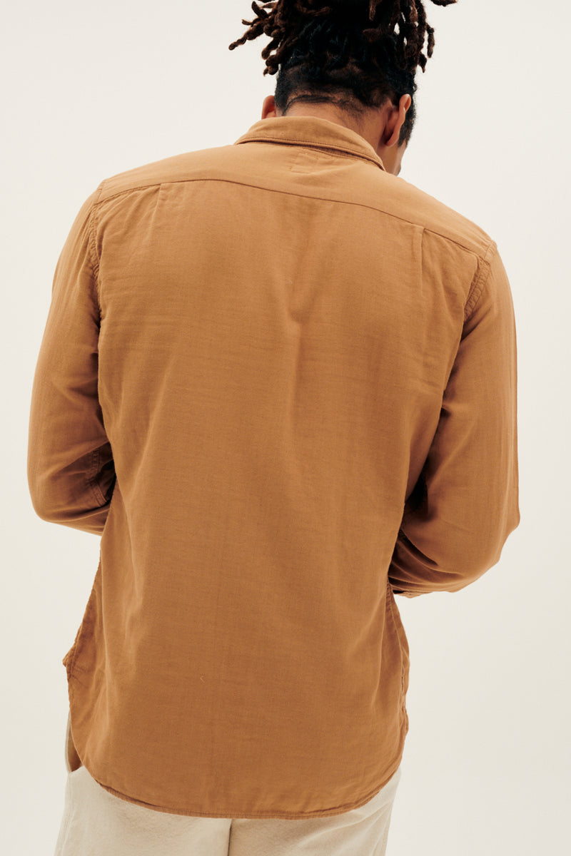 Tencel-cotton Twill Pocket Shirt in Khaki