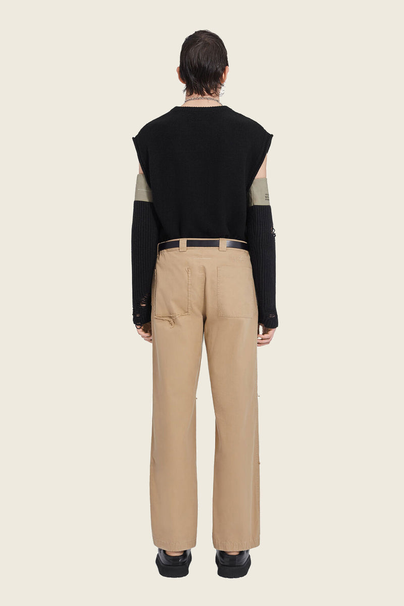 MM6 Beige Pants Knee Detailing