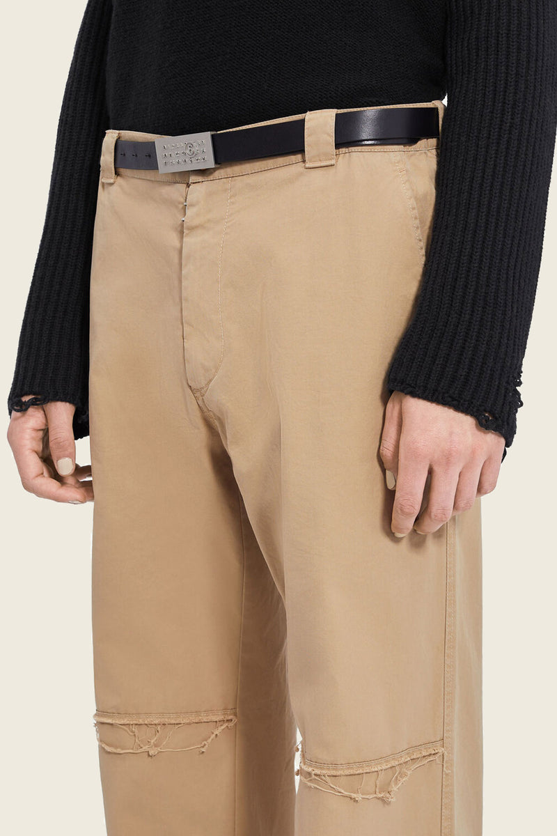 MM6 Beige Pants Knee Detailing