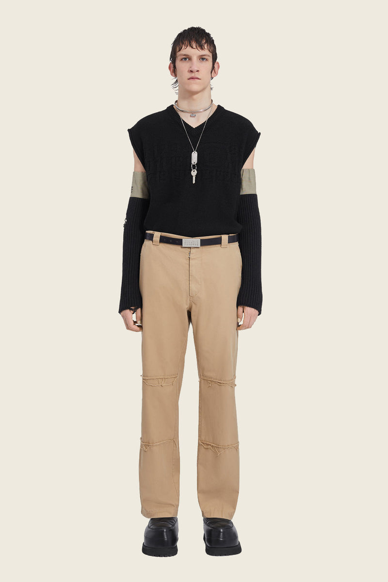 MM6 Beige Pants Knee Detailing