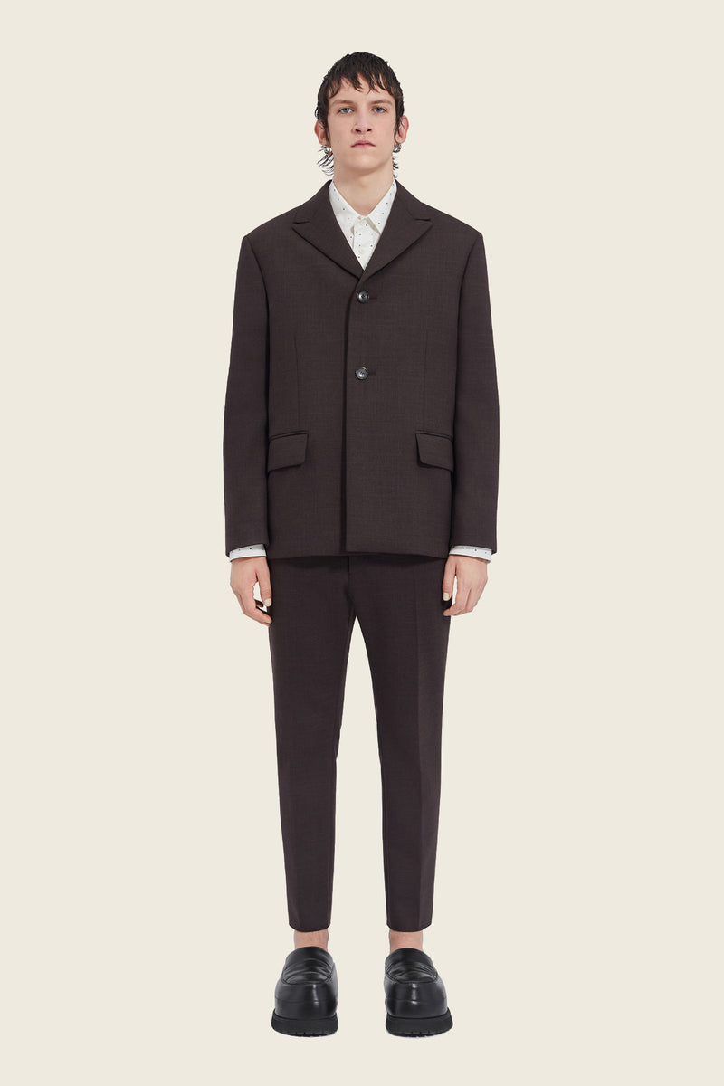 Chocolate Suit Brown Button Suit Jacket
