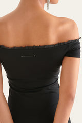 MM6 Off The Shoulder Black Mini Dress
