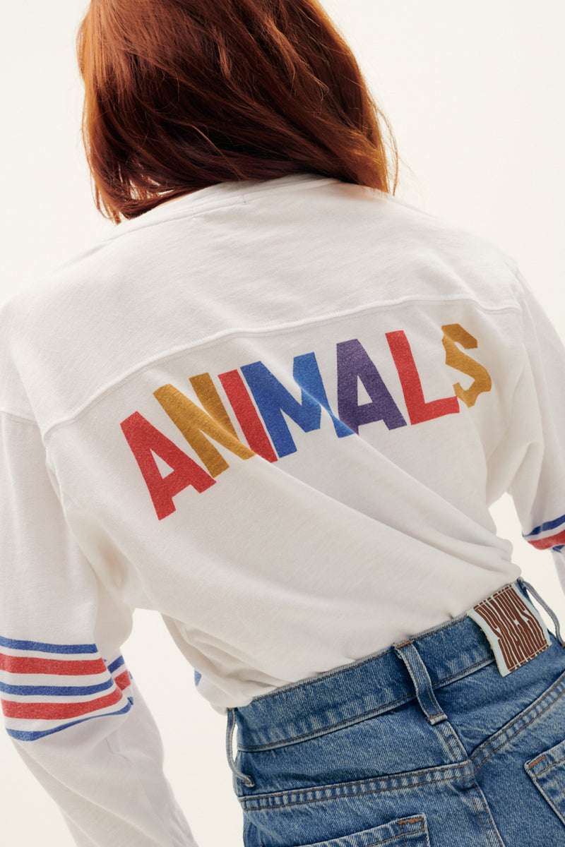 MOTHER Denim The Footballer Tee Animals 72