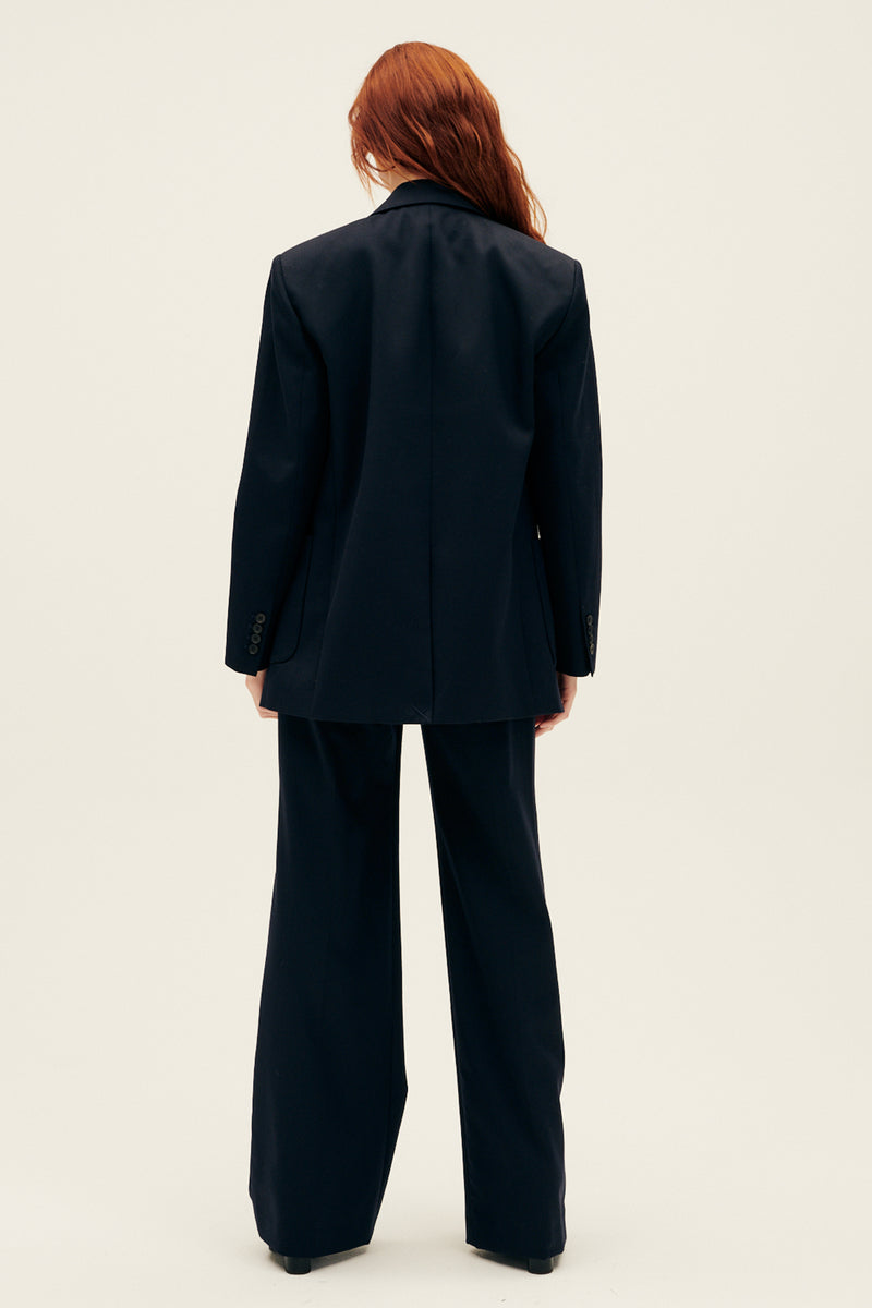 Nili Lotan Flavie Pant Dark in Navy
