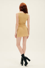 Norma Kamali Sleeveless Pickleball Mini Dress in Sand 