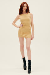 Norma Kamali Sleeveless Pickleball Mini Dress in Sand 