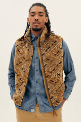 African Pattern Boa Fleece Vest