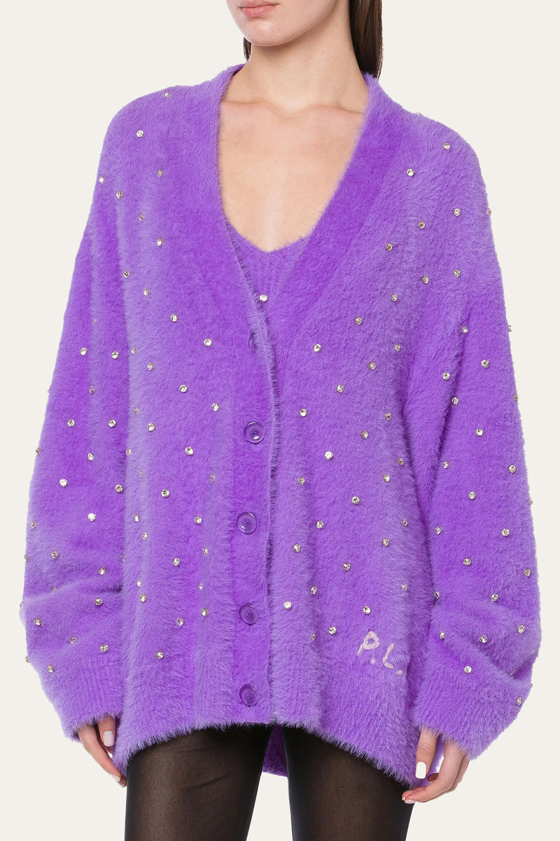 PHILOSOPHY Super soft maxi cardigan with rhinestones