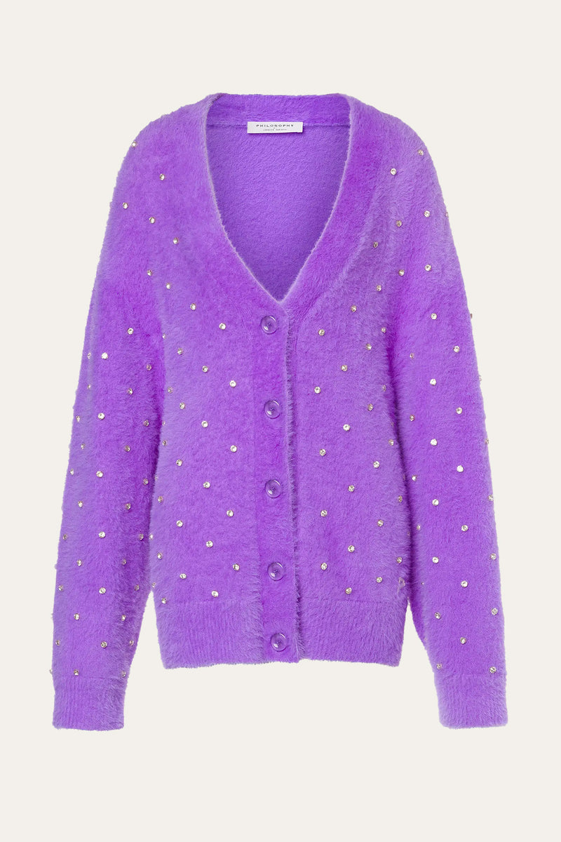 PHILOSOPHY Super soft maxi cardigan with rhinestones