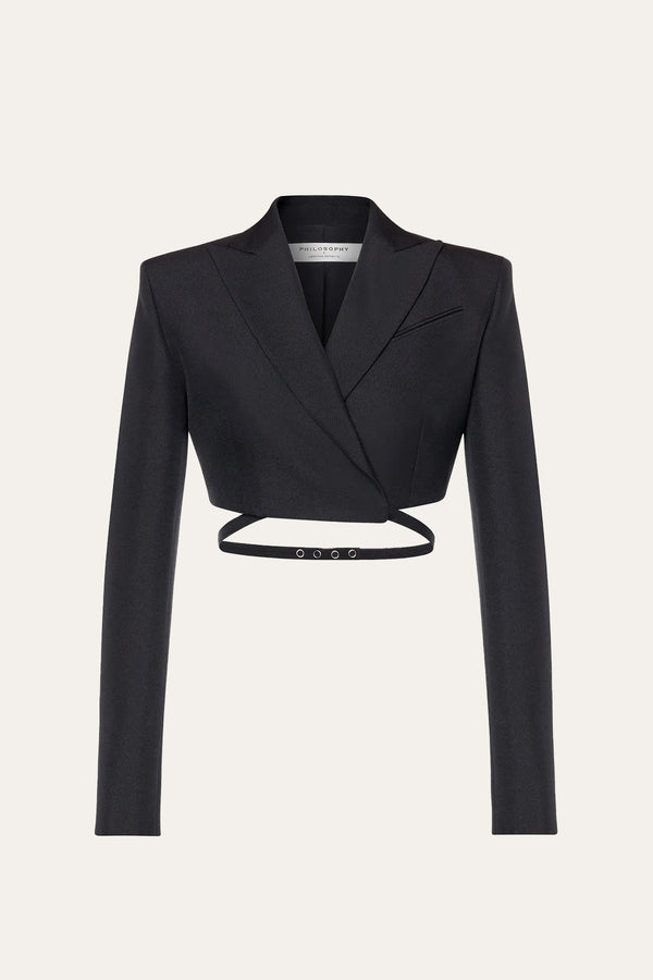 PHILOSOPHY Techno Grain De Poudre Cropped Jacket