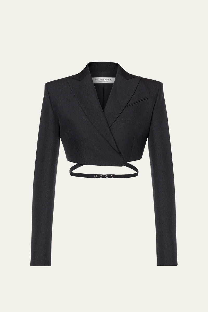 PHILOSOPHY Techno Grain De Poudre Cropped Jacket