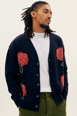 Cardigan Over P'S Wool Intarsio Rose