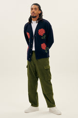 Cardigan Over P'S Wool Intarsio Rose