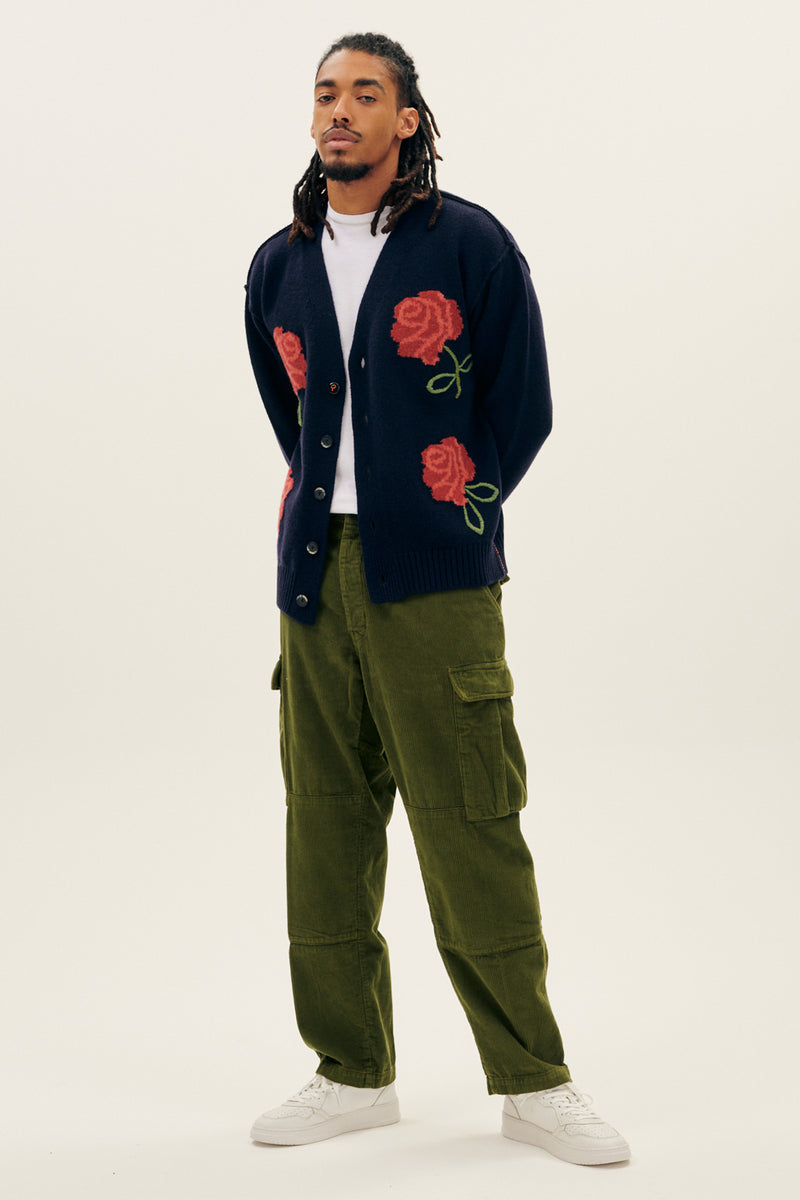 Cardigan Over P'S Wool Intarsio Rose
