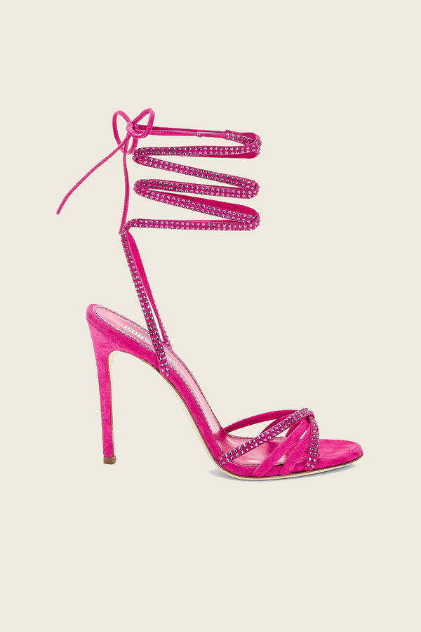 Paris Texas Hollywood Nicole Lace Up Sandal Pink Ruby