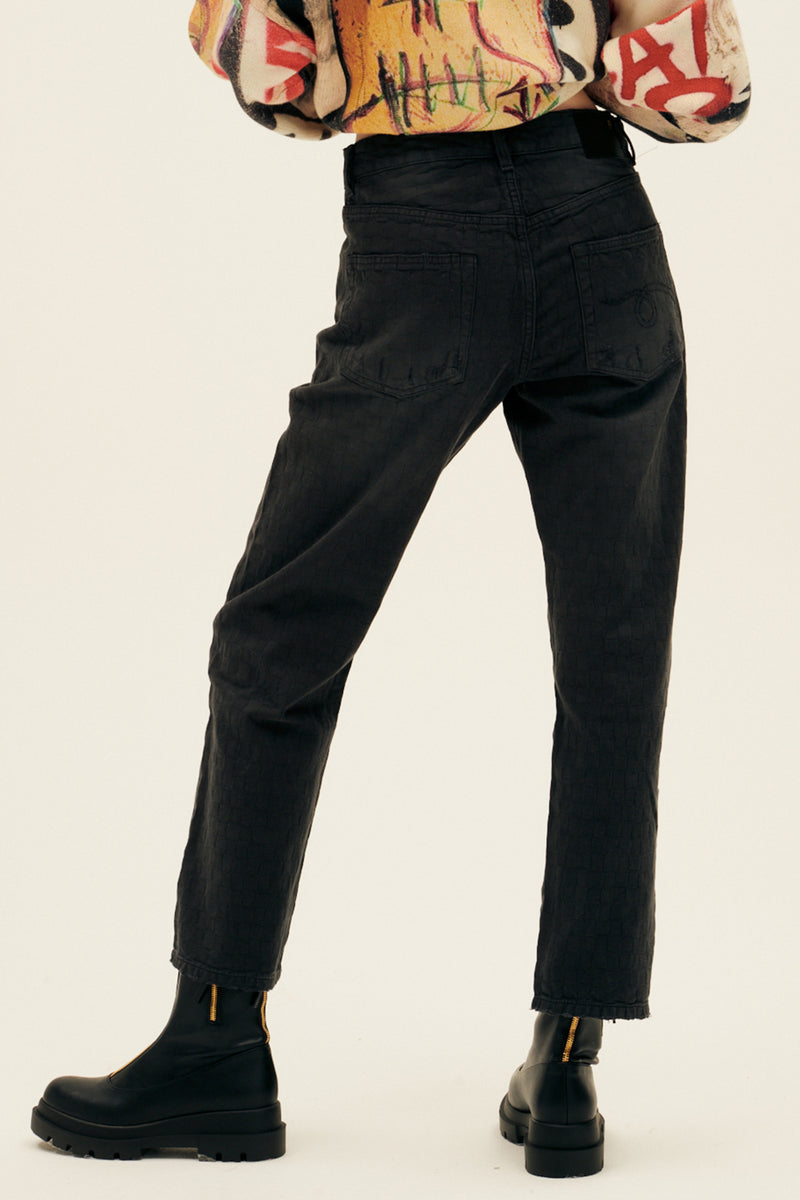 R13 Boyfriend Jean Shadow Checkerboard